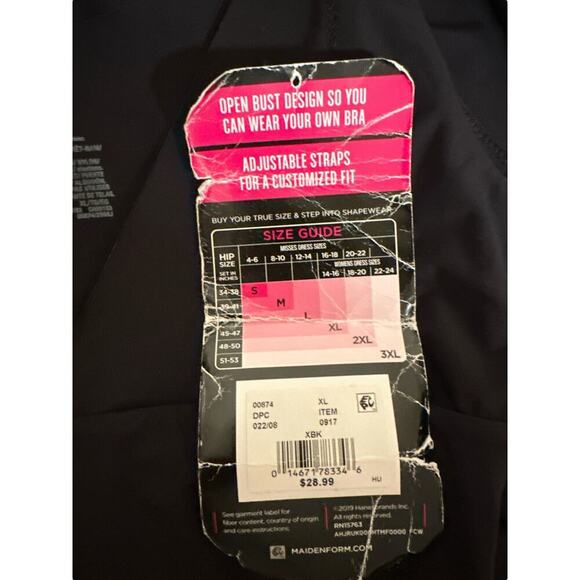 Maidenform Women Open Bust Body Shaper Cool Comfort Shapewear Size XL Black NWT - Picture 11 of 12